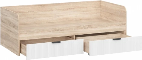 Кровать Woodville Стокгольм КРД03-90 90х200 дуб сонома / line софт пломбир