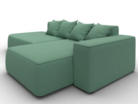 Диван угловой Лига-065 угол правый (ДСП/Пластик/Рогожка/Зеленый) Лига Диванов 129801