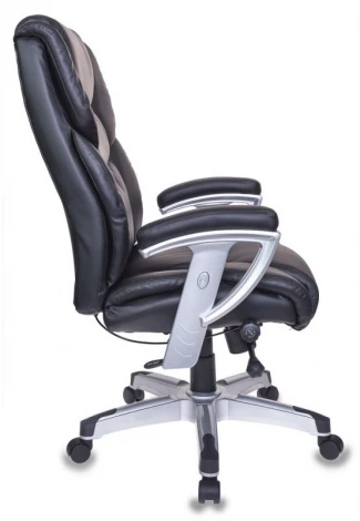 Кресло руководителя Бюрократ T-9999 черный рец.кожа/кожзам крестовина металл/пластик пластик серебро