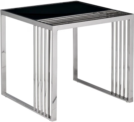Стол журнальный черн.стекло/серебро 55*55*55 см Garda Decor арт.13RX-50330