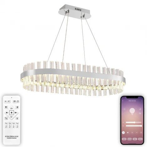 Подвесная люстра светодиодная Natali Kovaltseva Royalton INNOVATION STYLE 83181 (регулировка яркости, 220V, пульт управления, управление смартфоном, на тросе)
