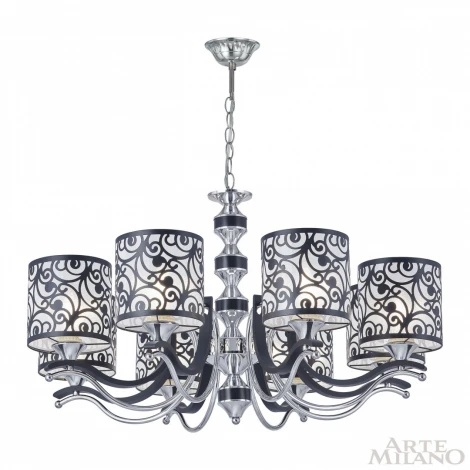 Подвесная люстра Arte Milano Florentia-4957 304957/8 Bk/Ni (220V, на цепи)