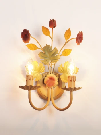 Бра 4342/A2 (220V, подсвечник, свеча, цветы, листья)