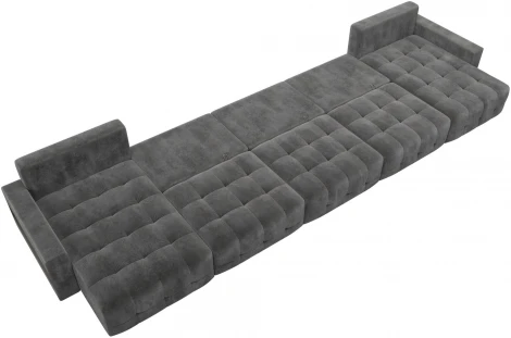 Диван п-образный с полками Лига-053 НПБ МегаЛонг Лига Диванов (Велюр) арт.129017