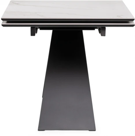 Керамический стол Woodville Ноттингем 160(220)х90х79 белый мрамор / черный 553543