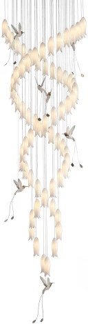 Подвесная люстра каскадная Mizi'en Polly MZ121830-68-800 (220V, на тросе)