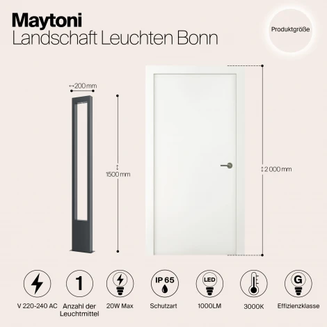 Наземный светильник Maytoni Bonn O425FL-L20GF (LED, 220V, IP65)