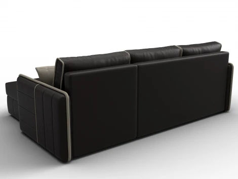 Диван угловой Лига-078 угол универсальный (ДСП/Пластик/Экокожа/Коричневый,Бежевый) Лига Диванов 130983