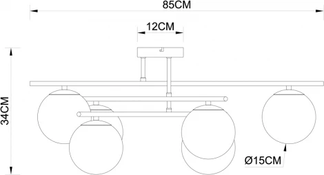 Потолочная люстра на штанге Arte Lamp Alcor A2224PL-6BK