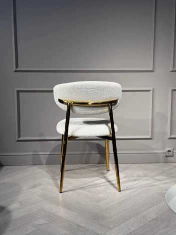 Стул обеденный IST-CASA Оскар ART2969-MK, молочный/глянцевое золото