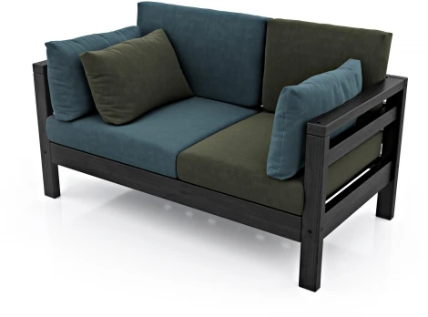 Диван Arsko прямой Домино М венге велюр голубой/зеленый