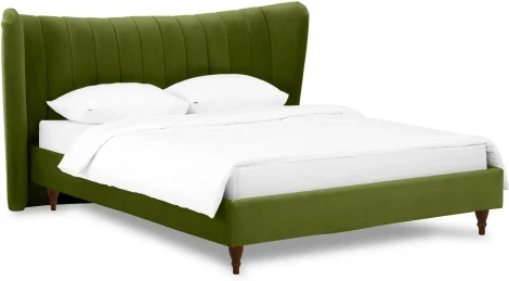 Кровать Queen II Agata L ОГОГО (арт.574838), (Ткань/Зеленый)