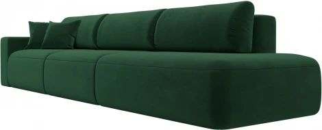 Диван прямой Лига-036 НПБ Модерн Лонг подлокотник слева (Зеленый/Велюр) Лига Диванов арт.121359L