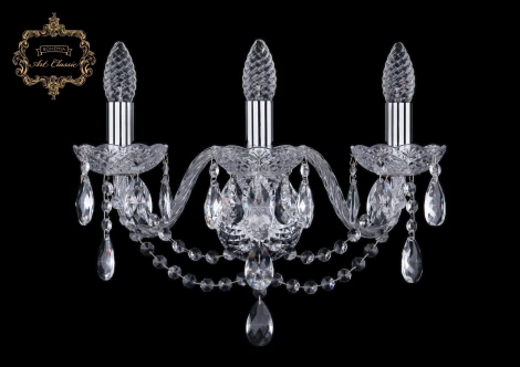 Бра Art Classic 10.12 10.12.3.165.Cr.Sp (220V, хрусталь, подвески, подсвечник, свеча)