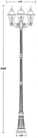 Наземный фонарь Oasis Light FARO lead GLASS 91110B lgG 21 Bl