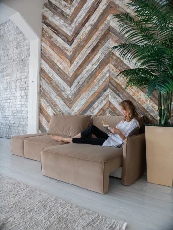 ПОРТЛЕНД  Диван прямой с банкеткой бежевый D1 furniture арт.AAA41669001