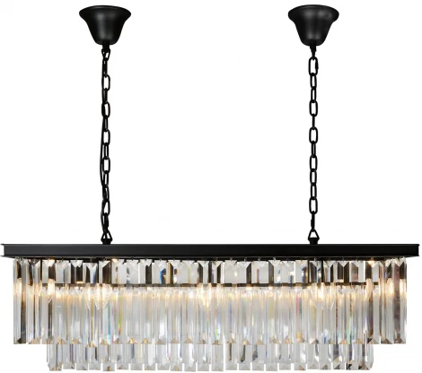 Подвесная люстра каскадная iLamp Triumph 6118-1000 BK (220V, хрусталь, на цепи)