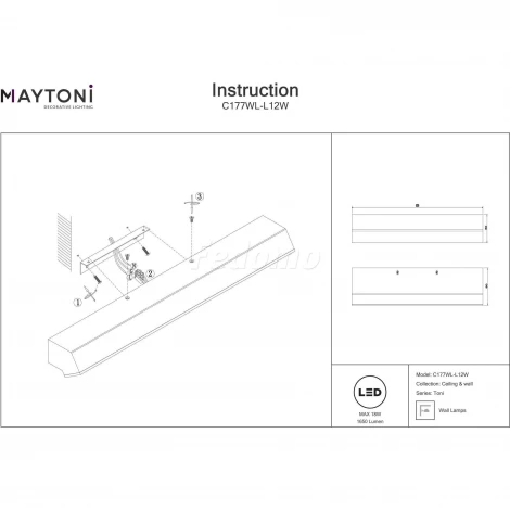 Настенный светильник Maytoni Toni C177WL-L12W