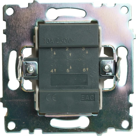 Переключатель двухклавишный (графит) Stekker Катрин 49414