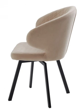 Стул ХИЛТОН 360 град., цвет B03 Бежевый, велюр / черный каркас M-City 64644