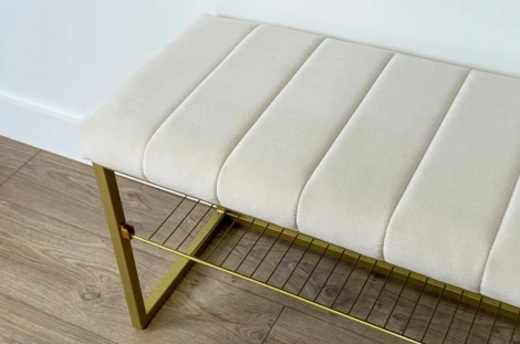 Обувница Классная 2 Mebelson (Металл,Ткань/Золотой,Кремовый) арт.172220,3329