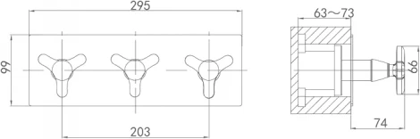 Смеситель D&K Goethe Hessen DA1384841 С ВНУТРЕННЕЙ ЧАСТЬЮ, для ванны с душем