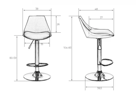 Стул барный DOBRIN ROCKY (серый) D0000000000000011959
