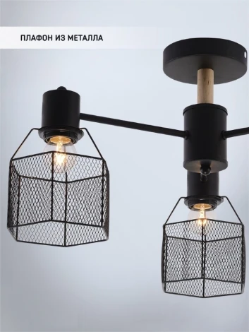 Потолочная люстра на штанге Seven Fires Lauri SF3388/3C-BK-WD