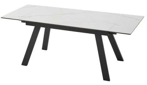 Стол МОРИС-2 140 цвет MATTE БЕЛЫЙ МРАМОР, керамика / Черный каркас M-City 64592