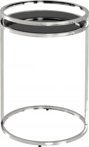 Журнальный столик Гестия 41*60см стекло черное сталь серебро Stool Group арт.УТ000039401