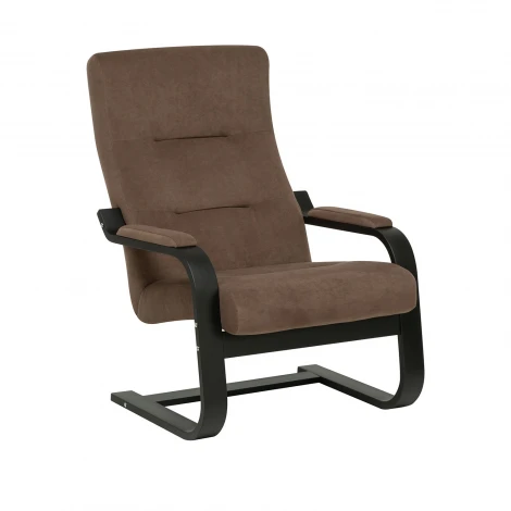 Кресло Leset Оскар 4687206966321 Фанера,Береза,Шпон, Велюр, Коричневый, Венге