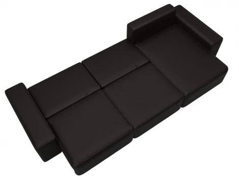 Диван угловой Лига-074 угол универсальный (ДСП/Пластик/Экокожа/Коричневый) Лига Диванов 129872