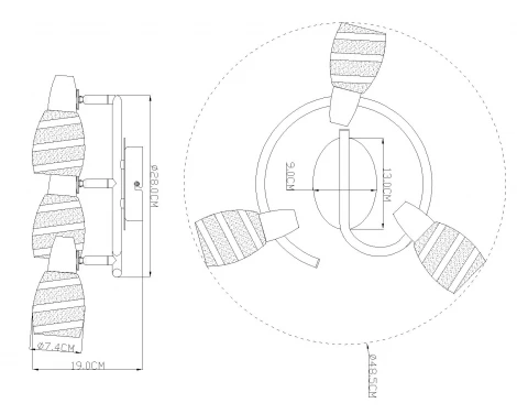 Спот на штанге Globo 54985-3 (220V, круглые)