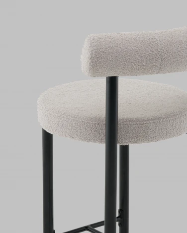 Стул полубарный Флорео букле светло-серый Stool Group арт.УТ000041332
