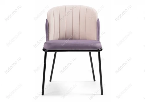 Стул Woodville на металлокаркасе Сиолим сливовый / кремовый / черный глянец 494469