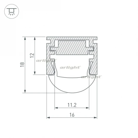 Профиль PDS-REGULOR-2000 ANOD (Алюминий) 013874 Arlight