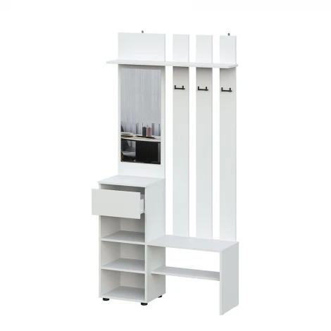 Вешалка с Зеркало Арникам Денвер, Белый