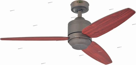 Вентилятор потолочный Westinghouse Sydney, 3 лопасти, черный, венге и махагон