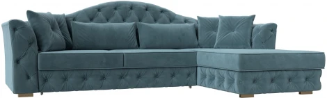 Диван угловой Артис правый угол (Бирюзовый/Велюр) Лига Диванов арт.121583