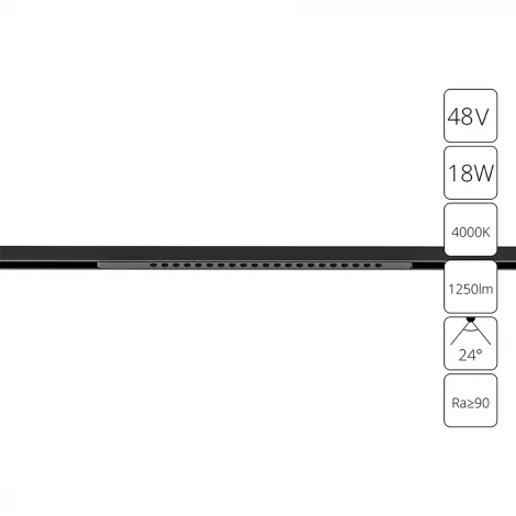Трековый светильник магнитный 48V Arte Lamp Optima A7267PL-1BK (LED)