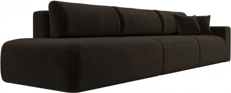 Диван прямой Лига-036 НПБ Модерн Лонг подлокотник справа (Коричневый/Микровельвет) Лига Диванов арт.121349