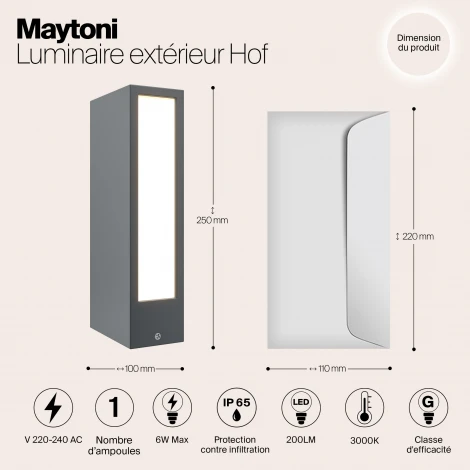 Наземный светильник Maytoni Hof O422FL-L6GF (LED, 220V, IP65)