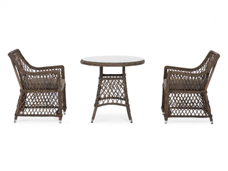 Обеденная группа плетеная, цвет коричневый 4SIS Эспрессо-80 L ECL2T1-3-SET brown