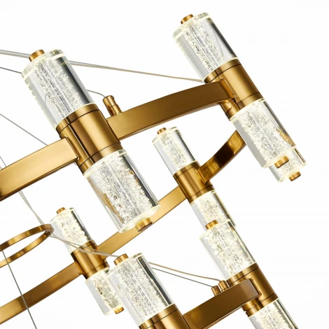 Подвесная люстра Gemina SL6007.203.32 Латунь/Прозрачный LED 32*2,5W 4000K (220V, на тросе, кольцо)