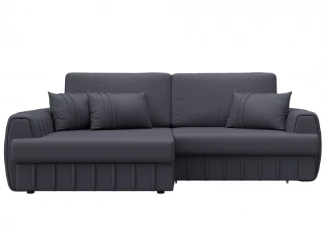 Диван угловой Лига-057 НПБ угол левый (ЛДСП,Брус,Фанера/Пластик/Экокожа/Серый) Лига Диванов 130035L