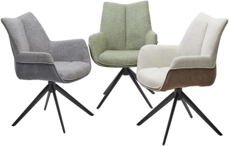 Стул M-City PONTUS 360 град. поворот. KN01-03 Серый/ BZ1046-02 Темно-серый/ Черный