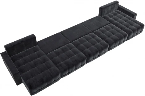 Диван п-образный с полками Лига-053 НПБ МегаЛонг Лига Диванов (Велюр) арт.129018