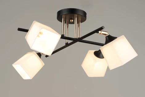 Потолочная люстра на штангеSL6886-4 BK+GD Мелодия Света SL1N 000080213