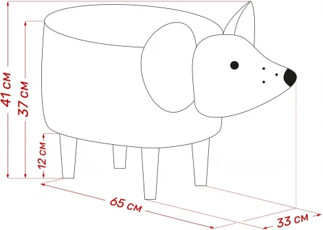 Пуф Leset Mouse COMBI (Фанера,Массив дерева,Велюр/Серый,Белый) арт.2500000190421