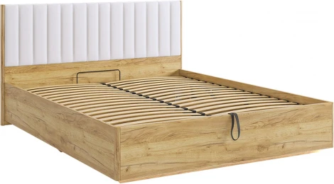 Адам Кровать с подъемным механизмом 160х200 см, цвет дуб крафт золотой/белоснежный (экокожа) Mebelson (арт.MSA-06.2760)